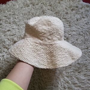 Shihreen Floppy Marled Textured Bucket Hat Cream Ivory - One Size